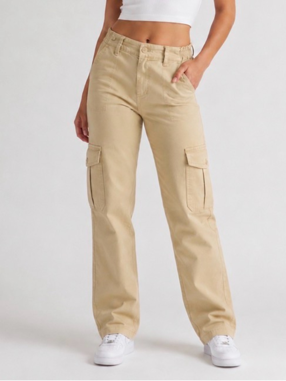 American Eagle Outfitters Tan high-rise Cargo Pants size 10 Long